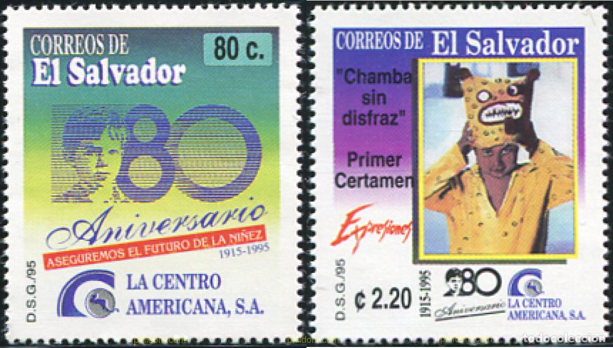 Sellos: 204970 MNH EL SALVADOR 1995 80 ANIVERSARIO DE LA CENTRO AMERICANA S.A.