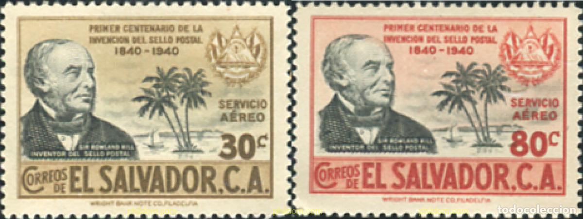 Sellos: 359202 MNH EL SALVADOR 1940 100 ANIVERSARIO DEL SELLO