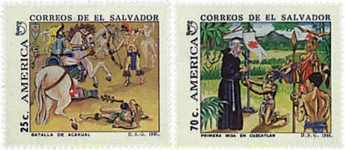 Sellos: 30584 MNH EL SALVADOR 1991 AMERICA-UPAEP 1991 - VIAJES DEL DESCUBRIMIENTO