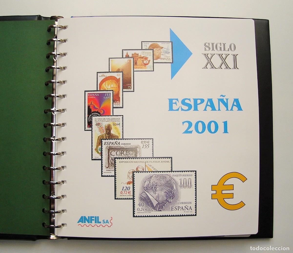 Sellos: FILATELIA ALBUM DE SELLOS SIGLO XXI ESPA&Ntilde;A 2001 COMPLETO