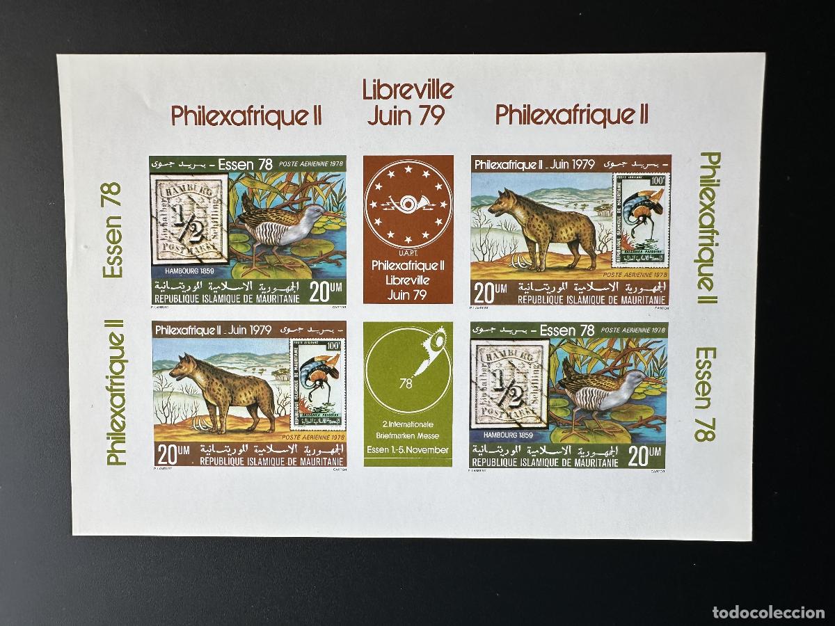 Sellos: Mauritania 1978 Mi. N&ordm; 613-614 ND engomada Philexafrica Libreville Hy&egrave;ne Oiseau
