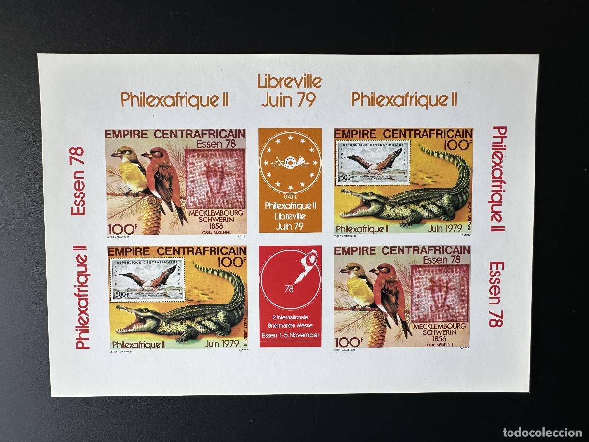 Sellos: Rep&uacute;blica Centroafricana 1978 Mi. P&aacute;jaros de Philexafrica II engomados Bl. 576 - 577 ND
