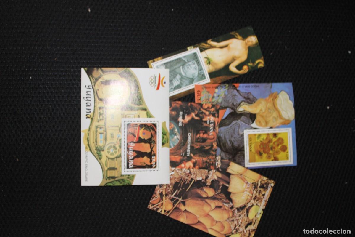 Sellos: LOTE DE 5 HOJITAS BLOQUE GUYANA 1990/1991 Y 1989-BARCELONA 92