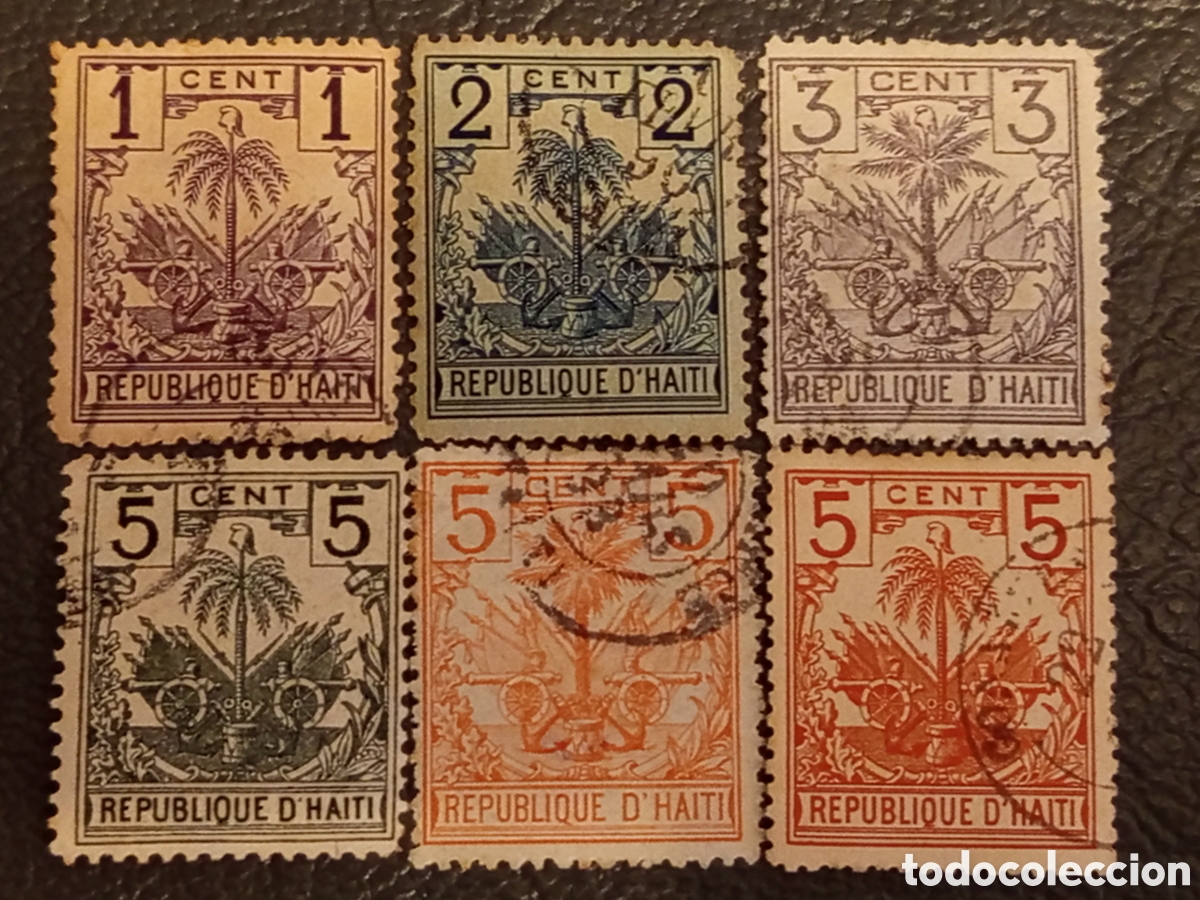 Sellos: Hait&iacute; 1891-1896 Escudo de Armas - Lote de 6 Sellos (Scott #26-41)