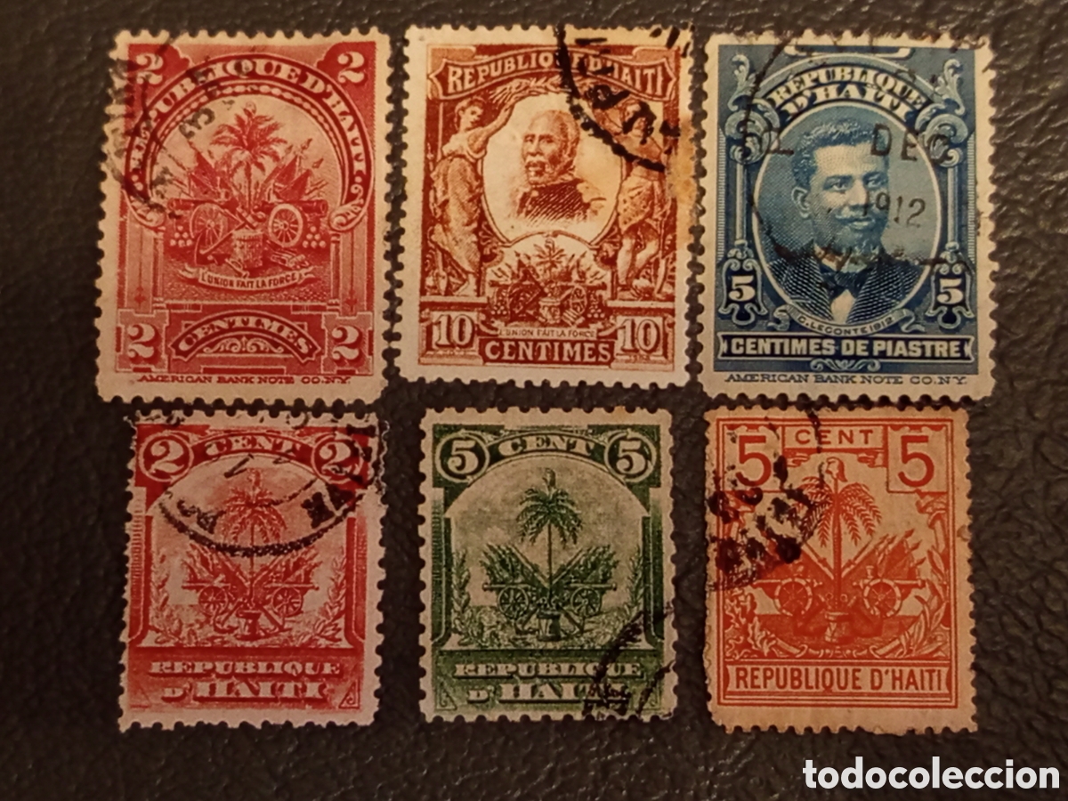 Sellos: Lote de 6 Sellos Antiguos de Hait&iacute; (1898-1912) - Cl&aacute;sicos Filatelia