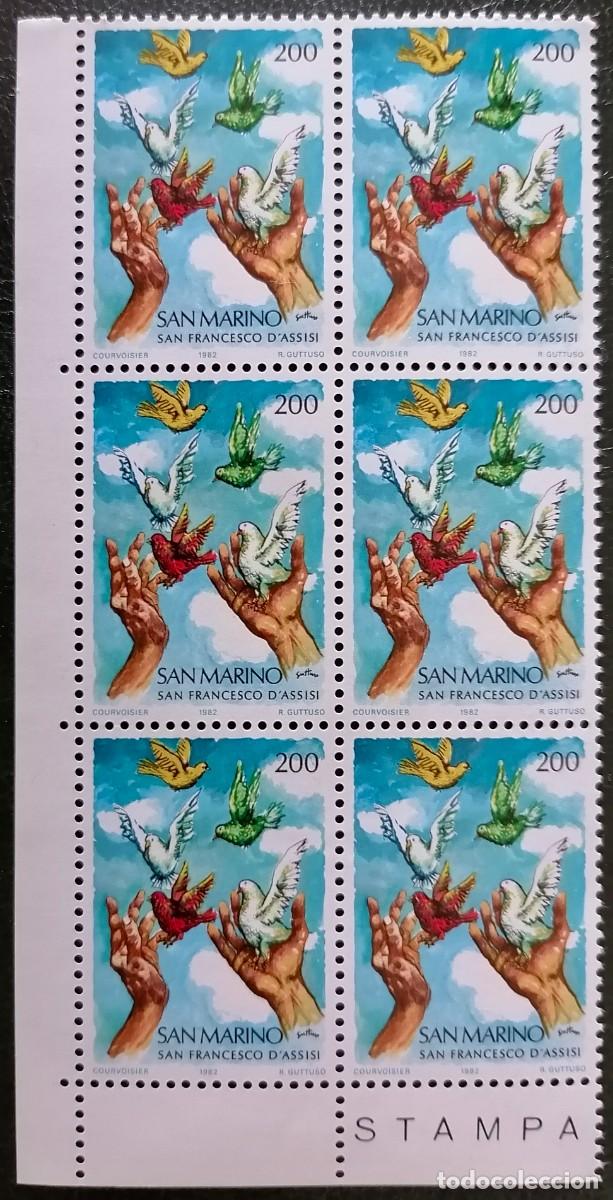 Sellos: SAN MARINO 1982 - ANIVERSARIO / SAN FRANCISCO DE ASS&Iacute;S .