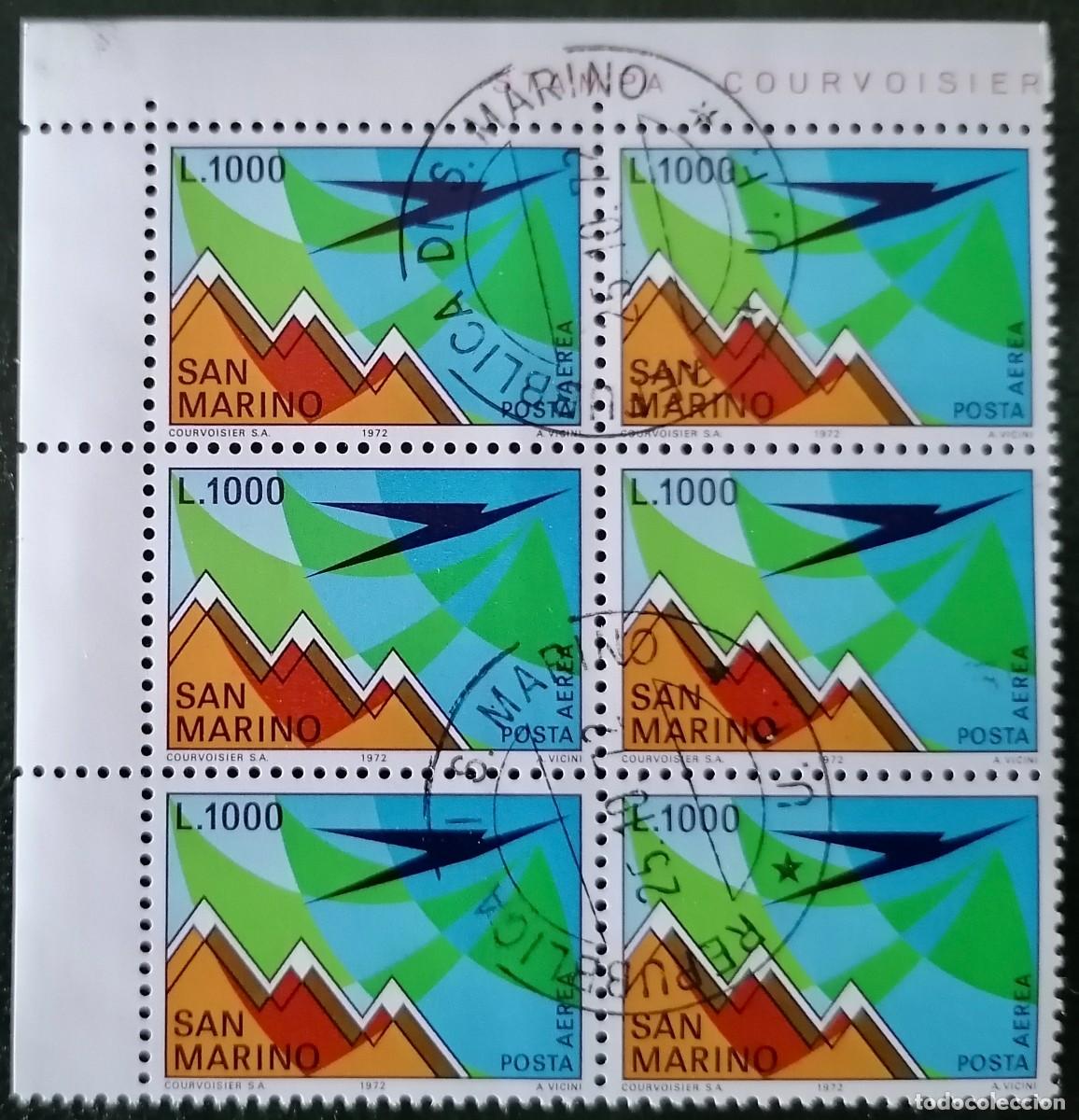 Sellos: SAN MARINO 1972 - CORREO A&Eacute;REO .