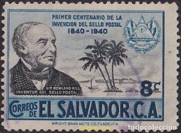 Sellos: 788917 USED EL SALVADOR 1940 100 ANIVERSARIO DEL SELLO