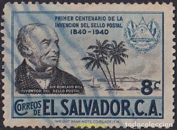 Sellos: 788918 USED EL SALVADOR 1940 100 ANIVERSARIO DEL SELLO