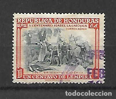 Sellos: Crist&oacute;bal COL&Oacute;N (151-1506), navegante .Honduras, sello a&ntilde;o 1952