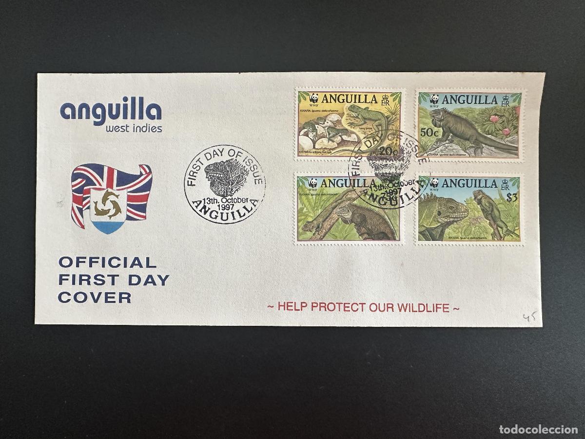 Sellos: Anguila 1998 Mi. 988 - 991 FDC local Cover Iguana reptil WWF