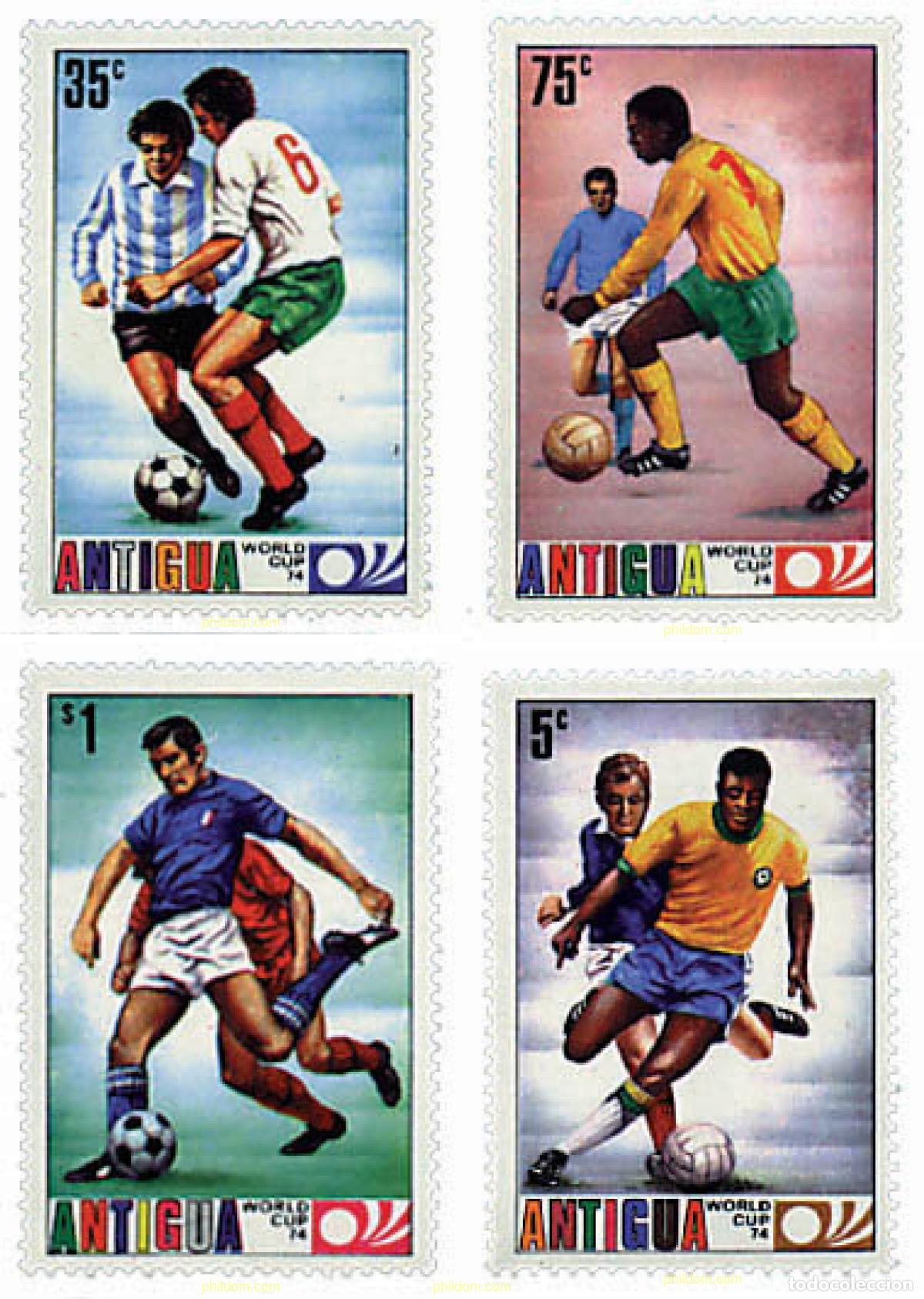Sellos: 33662 MNH ANTIGUA 1974 COPA DEL MUNDO DE FUTBOL. INGLATERRA-66