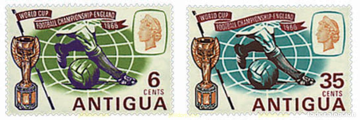 Sellos: 33651 MNH ANTIGUA 1966 COPA DEL MUNDO DE FUTBOL. INGLATERRA-66