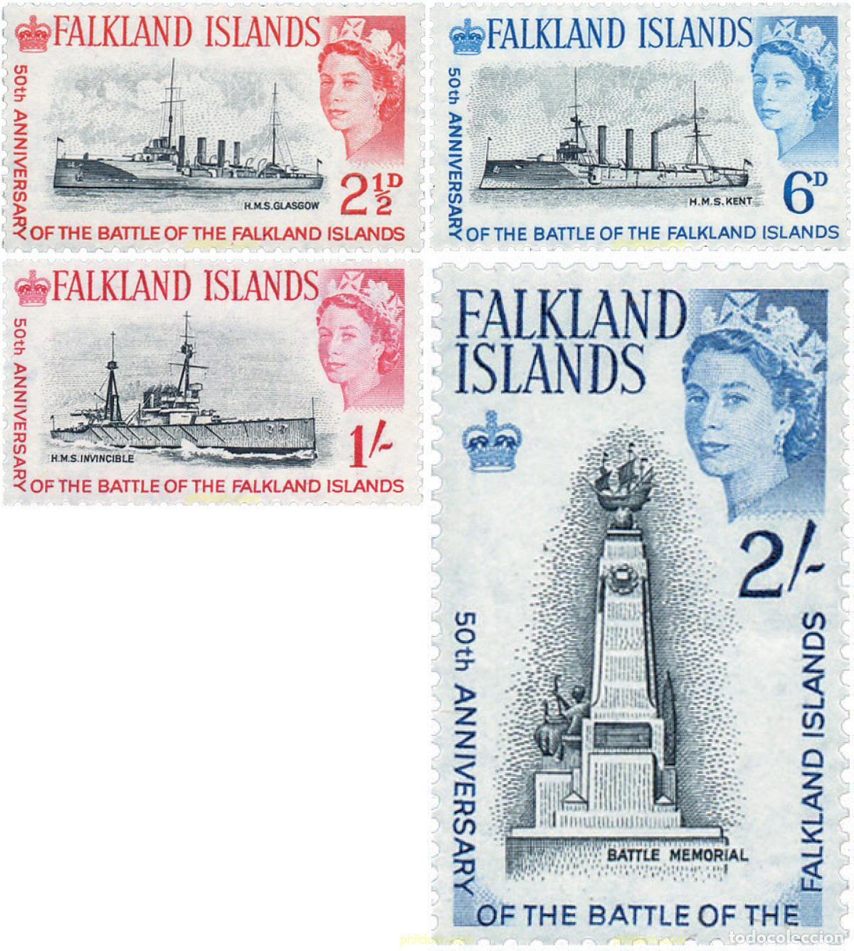 Sellos: 47163 MNH FALKLAND 1964 50 ANIVERSARIO DE LA BATALLA DE FALKLAND