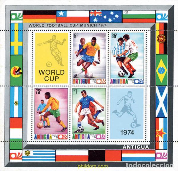 Sellos: 46669 MNH ANTIGUA 1974 COPA DEL MUNDO DE FUTBOL. INGLATERRA-66