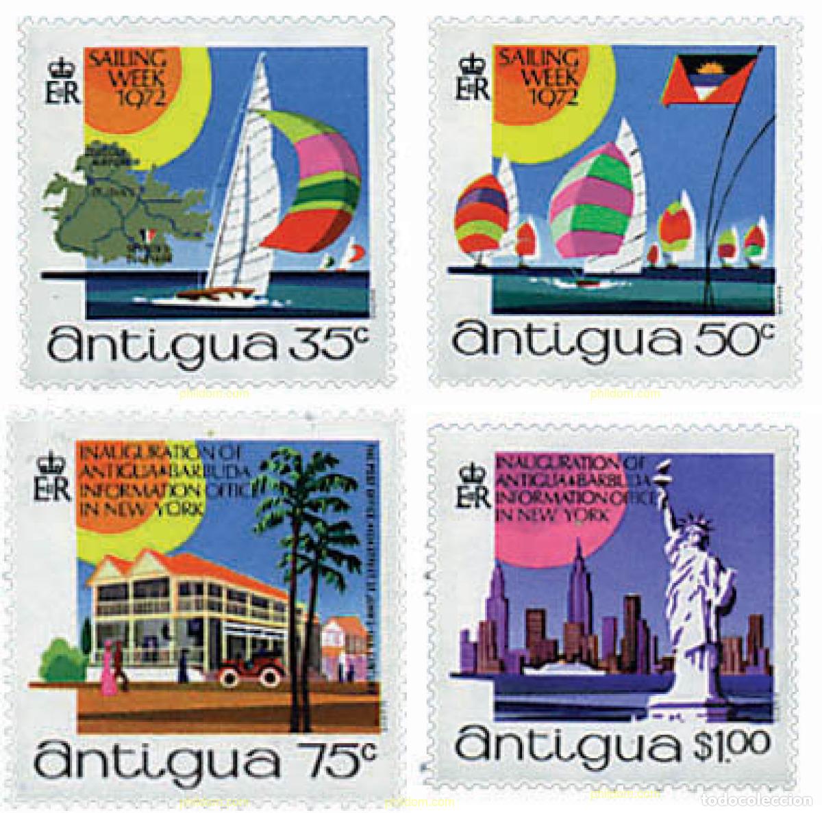 Sellos: 39231 MNH ANTIGUA 1972 INAUGURACION DE LA OFICINA DE TURISMO