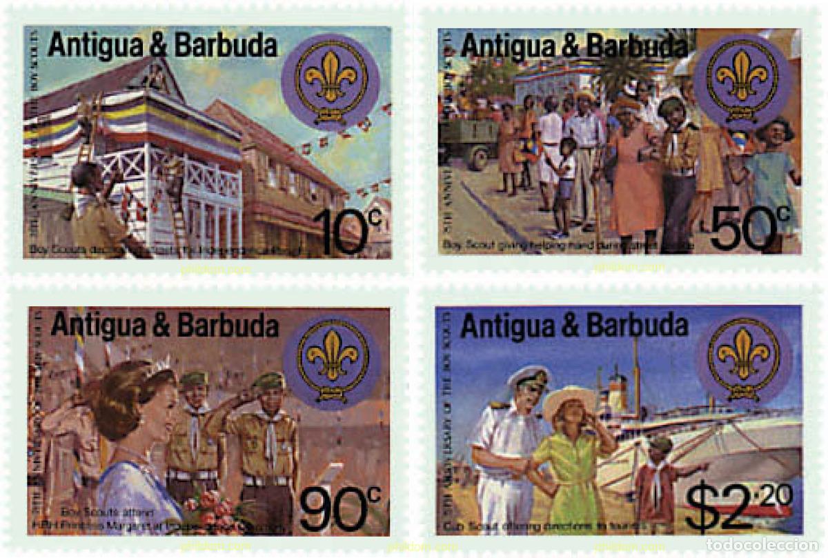 Sellos: 39247 MNH ANTIGUA Y BARBUDA 1982 75 ANIVERSARIO DEL ESCULTISMO