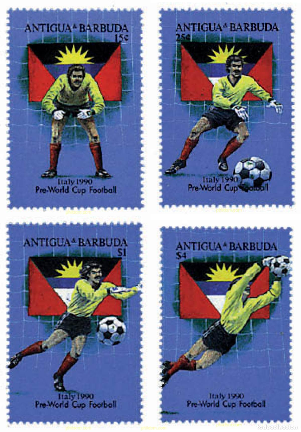 Sellos: 46907 MNH ANTIGUA Y BARBUDA 1989 COPA DEL MUNDO DE FUTBOL. ITALIA-90