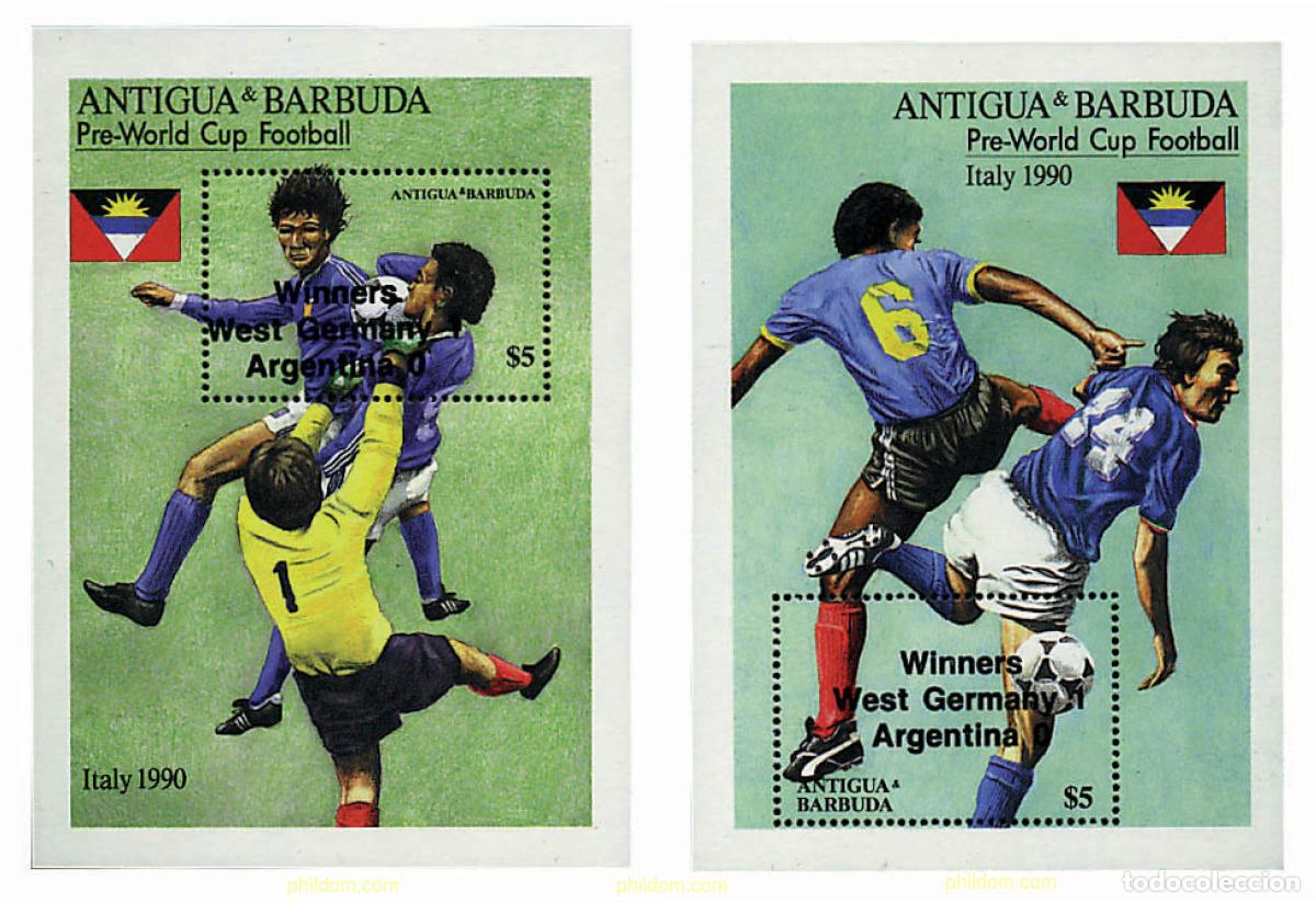 Sellos: 46932 MNH ANTIGUA Y BARBUDA 1990 COPA DEL MUNDO DE FUTBOL. ITALIA-90. VENCEDORES