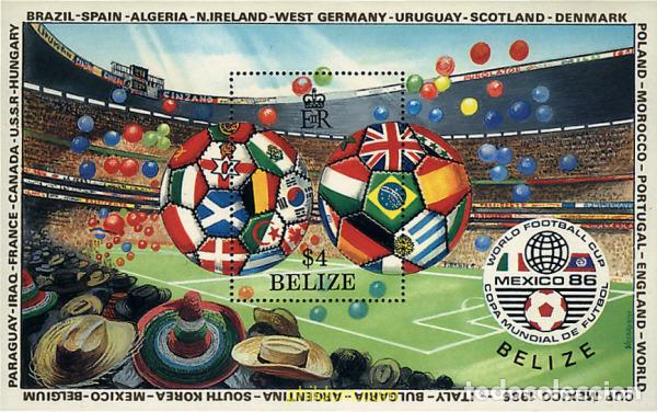Sellos: 39207 MNH BELIZE 1986 COPA DEL MUNDO DE FUTBOL. MEXICO-86