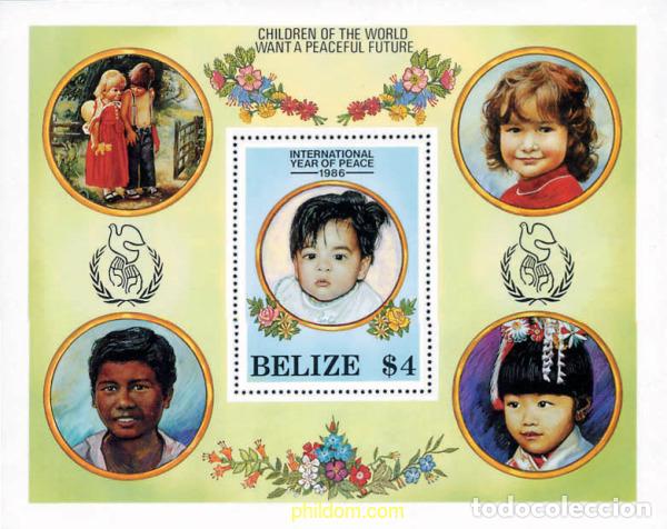 Sellos: 26738 MNH BELIZE 1986 A&Ntilde;O INTERNACIONAL DE LA PAZ