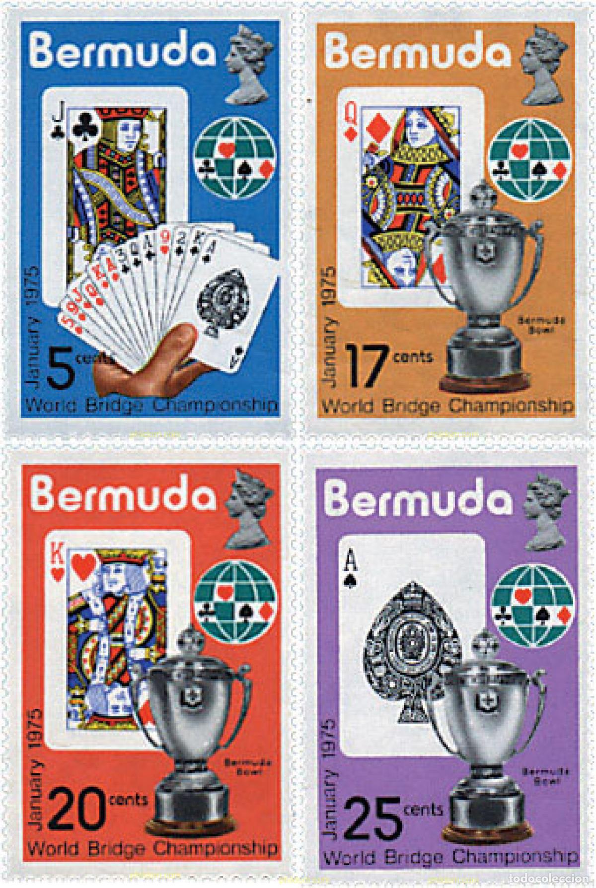 Sellos: 26748 MNH BERMUDAS 1975 CAMPEONATOS DEL MUNDO DE BRIDGE