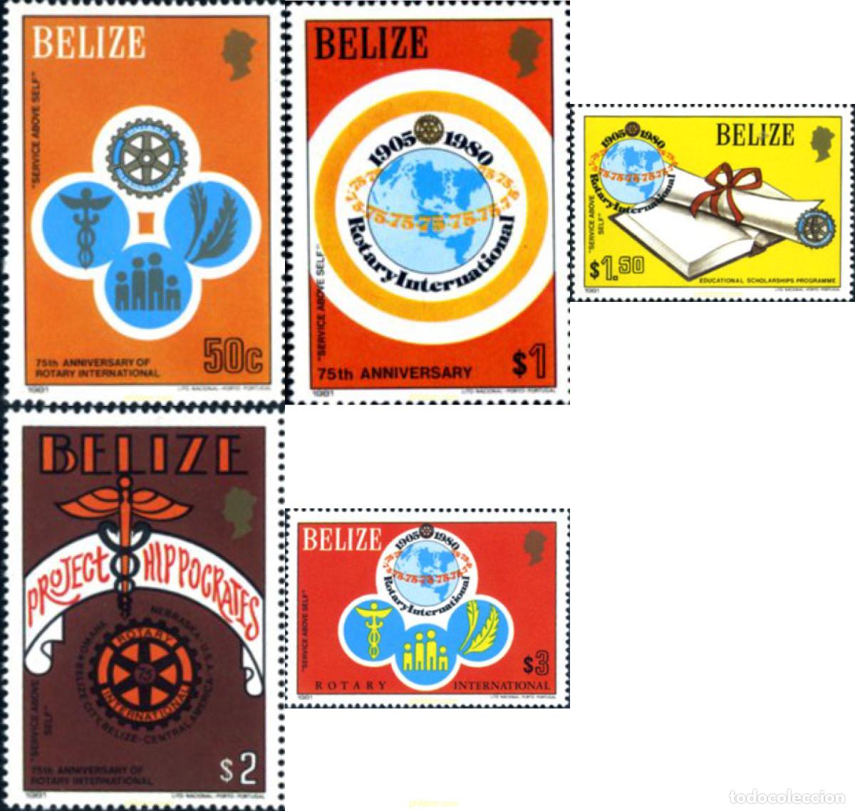 Sellos: 637495 MNH BELIZE 1981 75 ANIVERSARIO DEL CLUB ROTARIO INTERNACIONAL