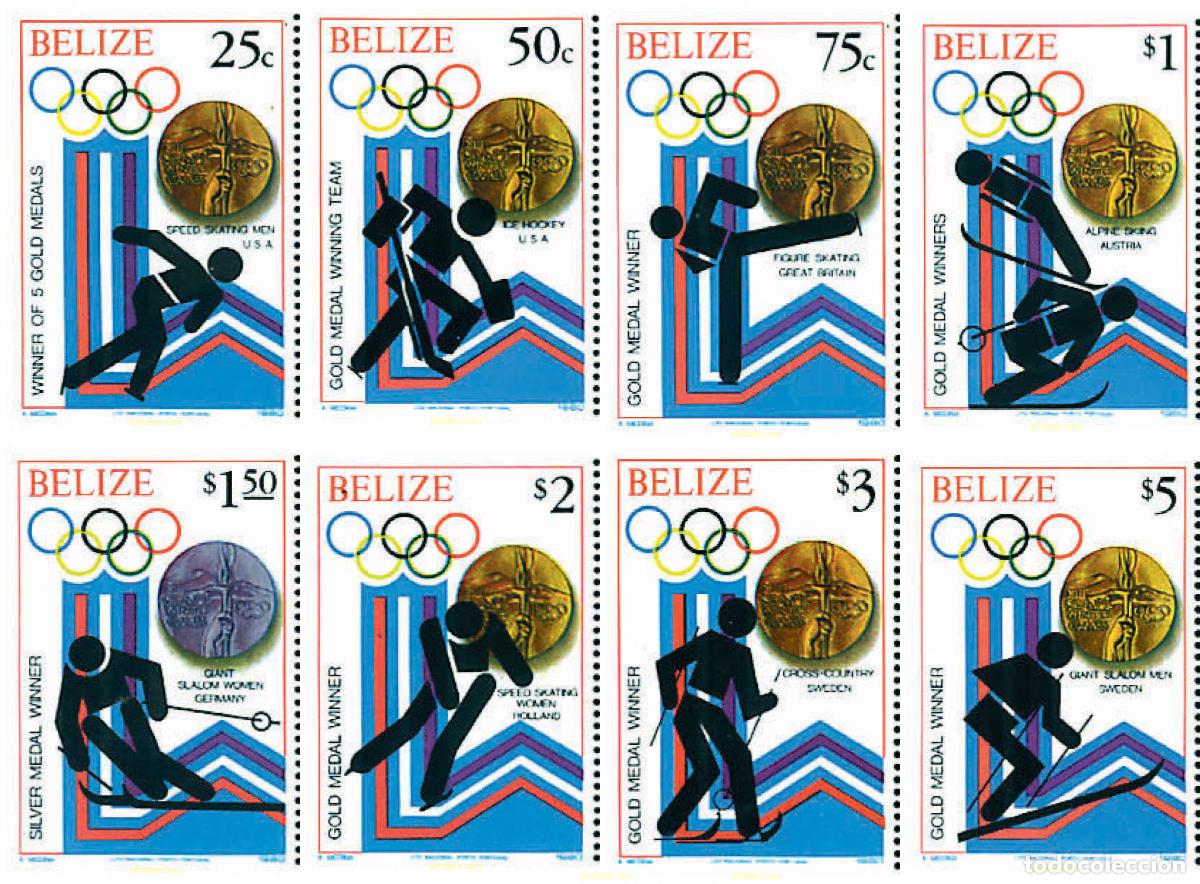 Sellos: 70537 MNH BELIZE 1980 MEDALLISTAS DE LOS 13 JUEGOS OLIMPICOS DE INVIERNO. LAKE PLACID 1980