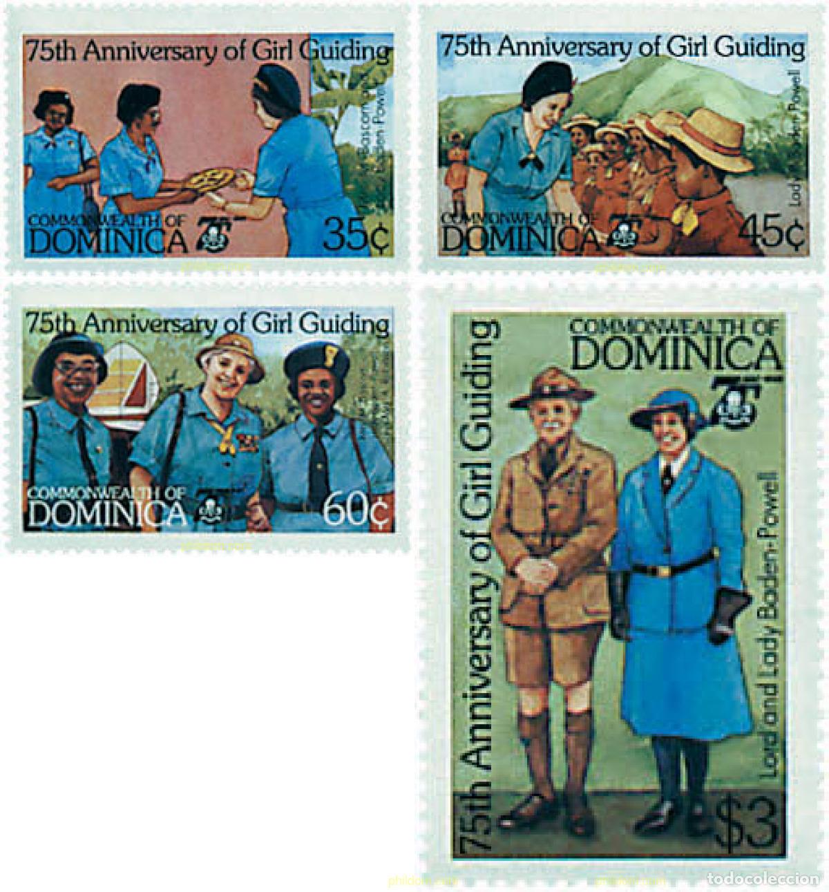 Sellos: 38717 MNH DOMINICA 1985 75 ANIVERSARIO DEL ESCULTISMO FEMENINO