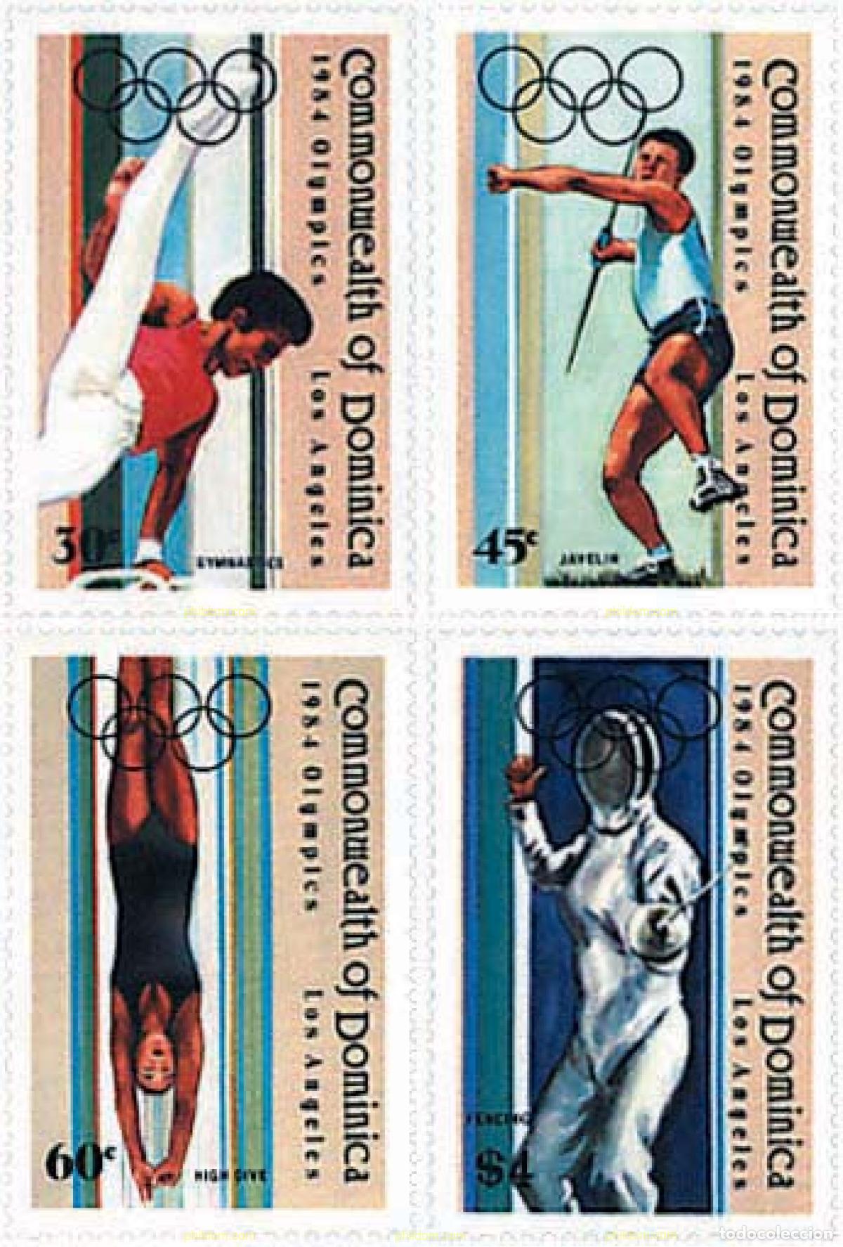 Sellos: 37444 MNH DOMINICA 1984 23 JUEGOS OLIMPICOS VERANO LOS ANGELES 1984