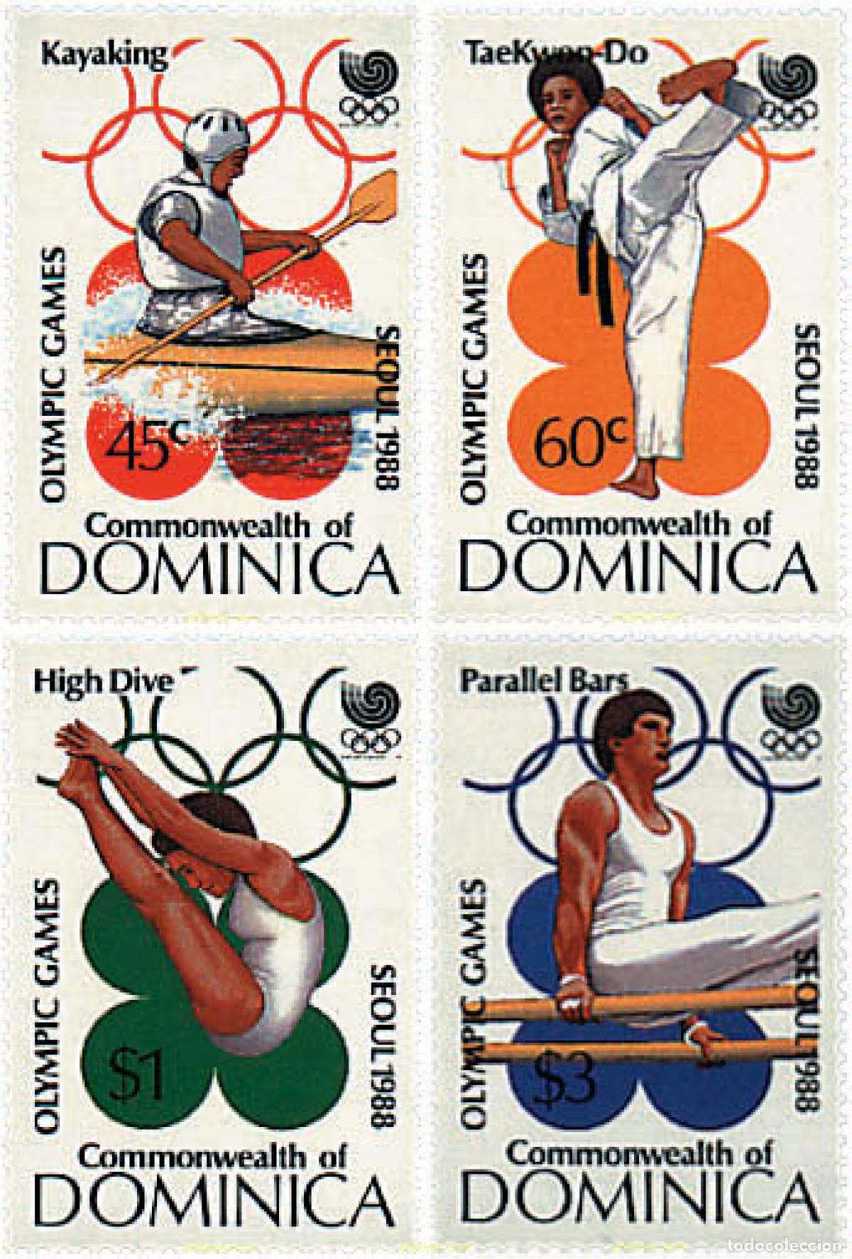 Sellos: 48627 MNH DOMINICA 1988 24 JUEGOS OLIMPICOS VERANO SEUL 1988