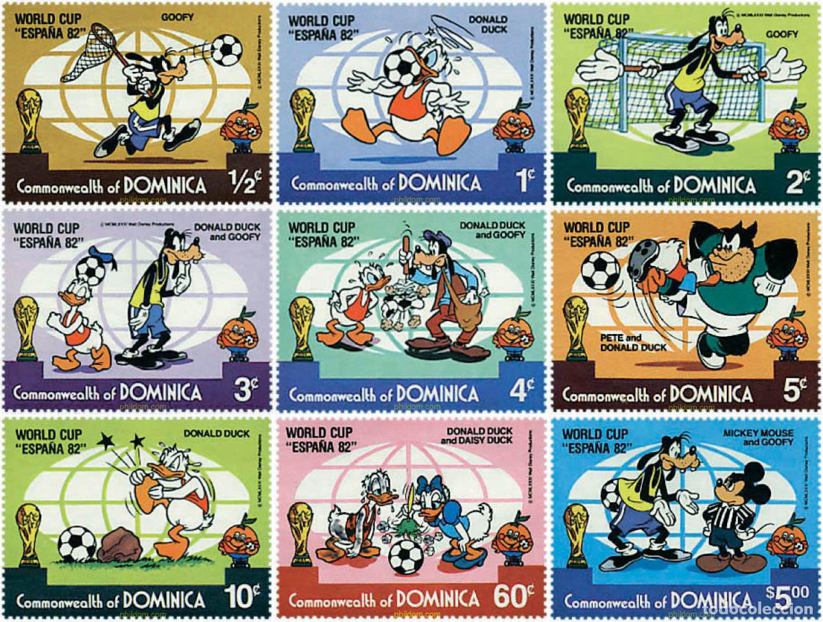 Sellos: 47559 MNH DOMINICA 1982 COPA DEL MUNDO DE FUTBOL. ESPA&Ntilde;A-82