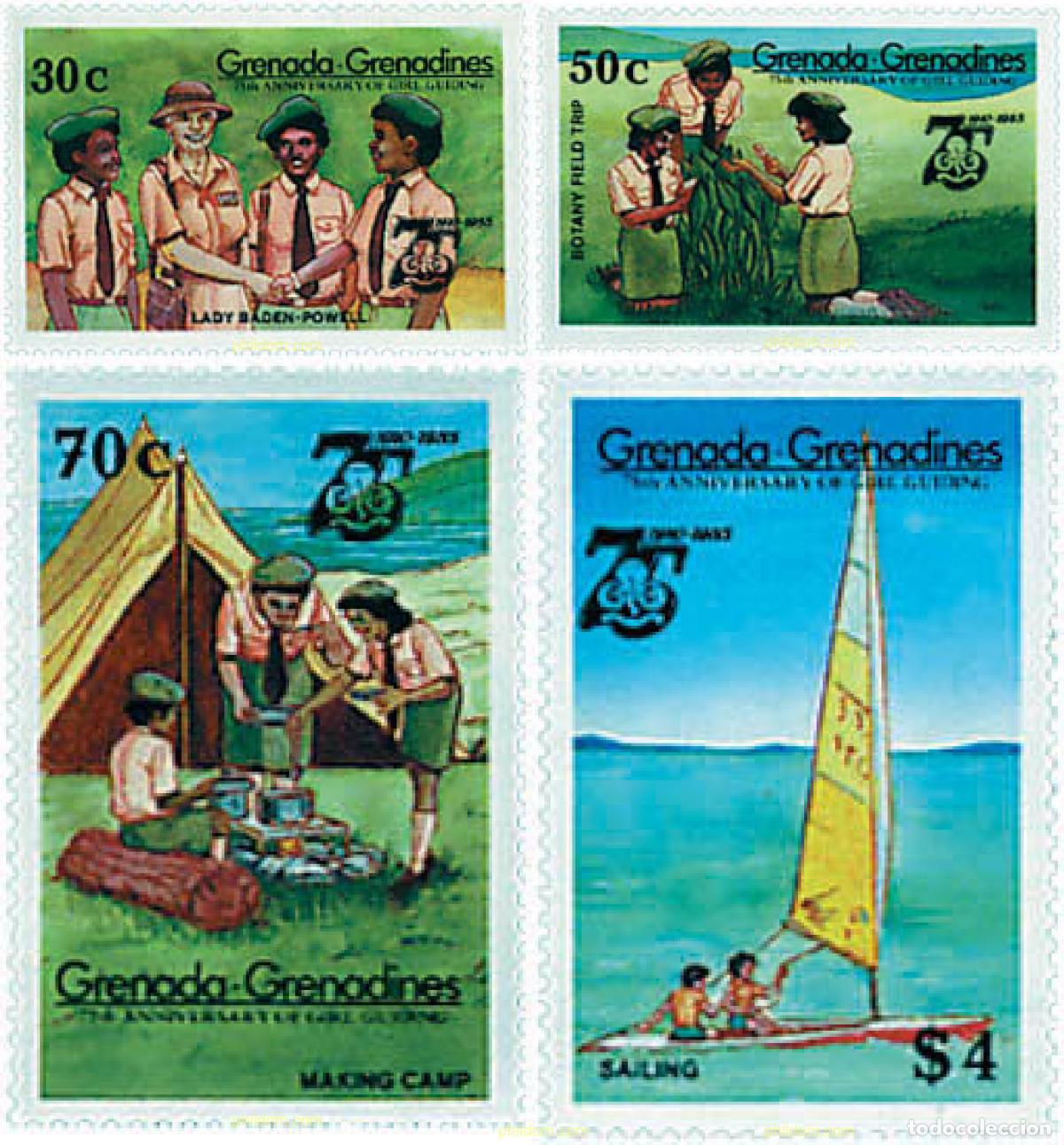 Sellos: 38796 MNH GRANADA GRANADINAS 1985 75 ANIVERSARIO DEL ESCULTISMO FEMENINO