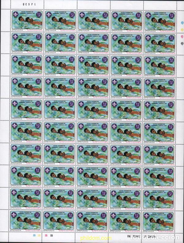 Sellos: 639797 MNH GRANADA GRANADINAS 1977 6 JAMBOREE DEL CARIBE EN JAMAICA