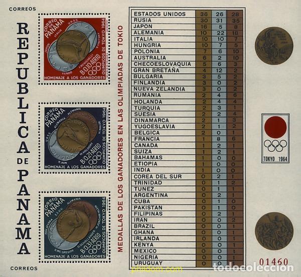 Sellos: 54292 MNH PANAMA 1965 18 JUEGOS OLIMPICOS VERANO TOKIO 1964