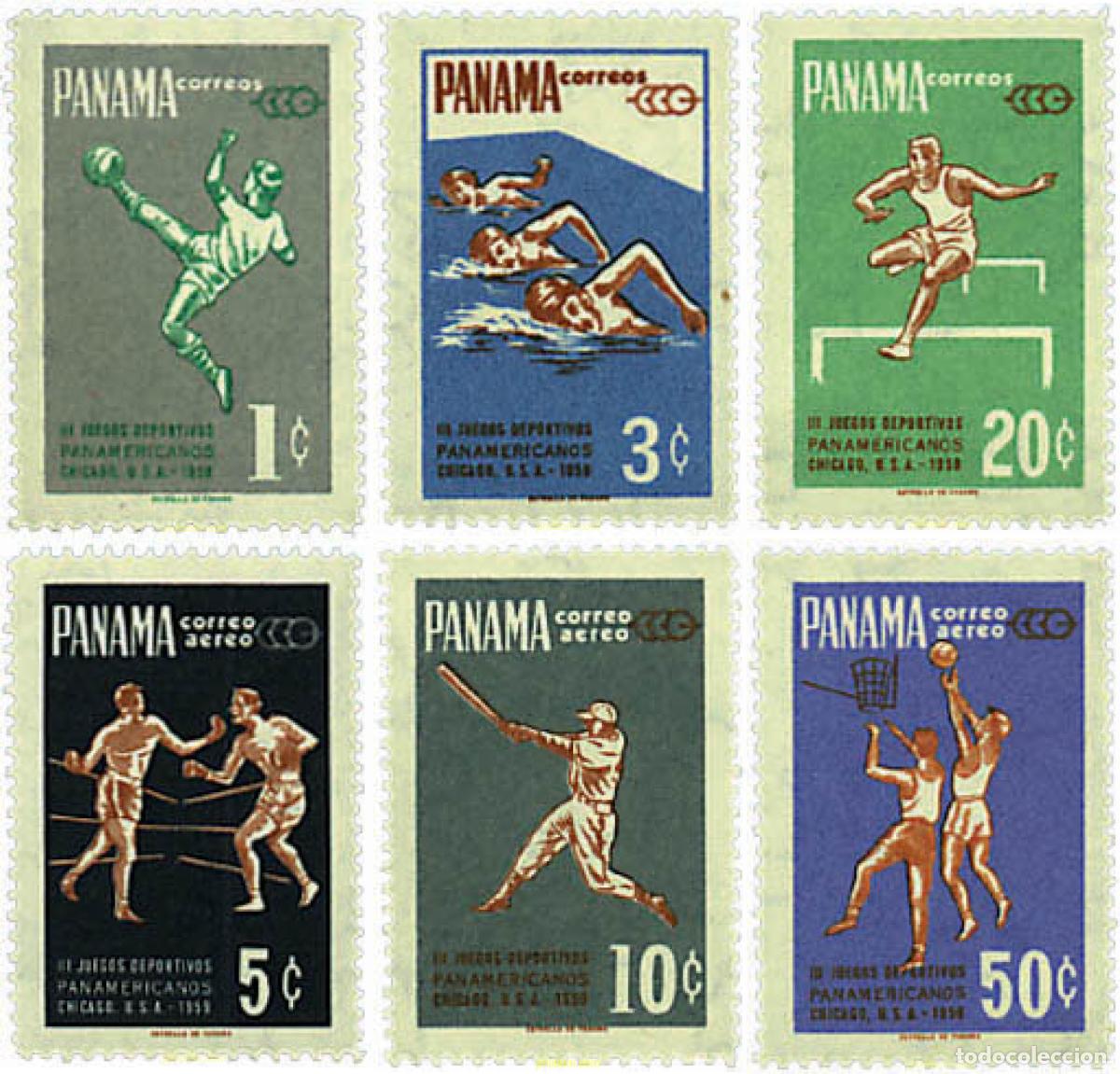 Sellos: 52142 MNH PANAMA 1959 3 JUEGOS DEPORTIVOS PANAMERICANOS EN CHICAGO
