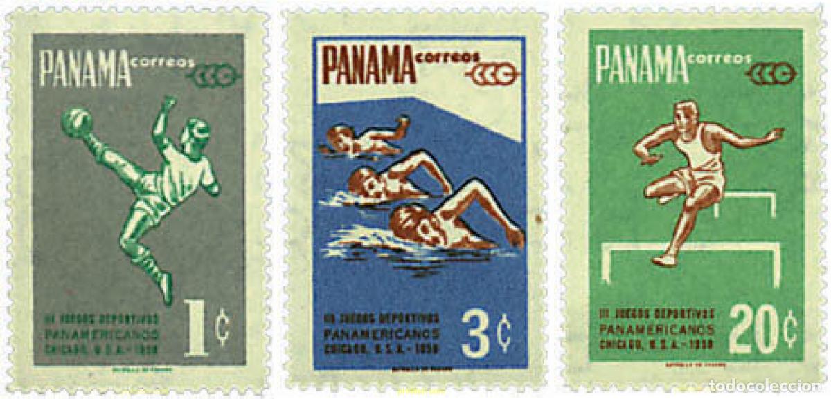 Sellos: 658910 HINGED PANAMA 1959 3 JUEGOS DEPORTIVOS PANAMERICANOS EN CHICAGO