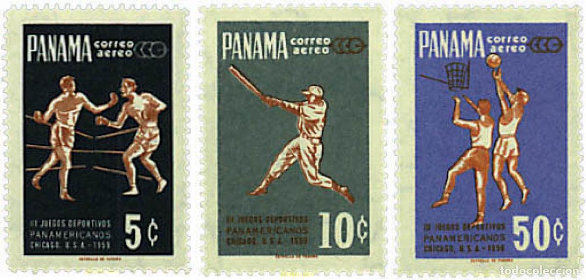 Sellos: 658911 MNH PANAMA 1959 3 JUEGOS DEPORTIVOS PANAMERICANOS EN CHICAGO