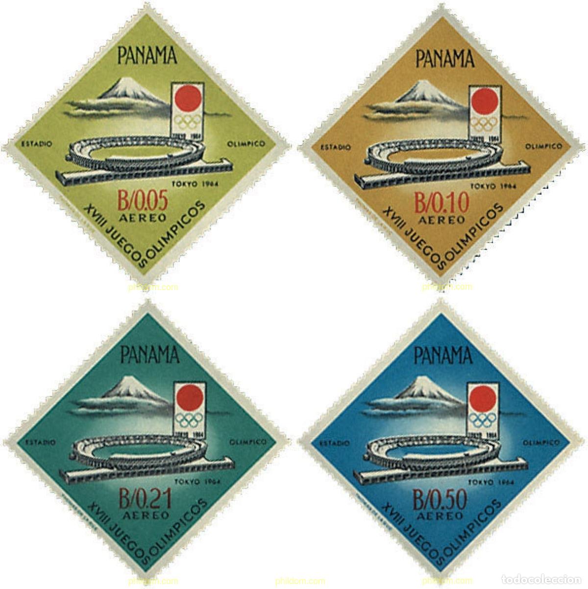 Sellos: 350132 MNH PANAMA 1964 18 JUEGOS OLIMPICOS VERANO TOKIO 1964