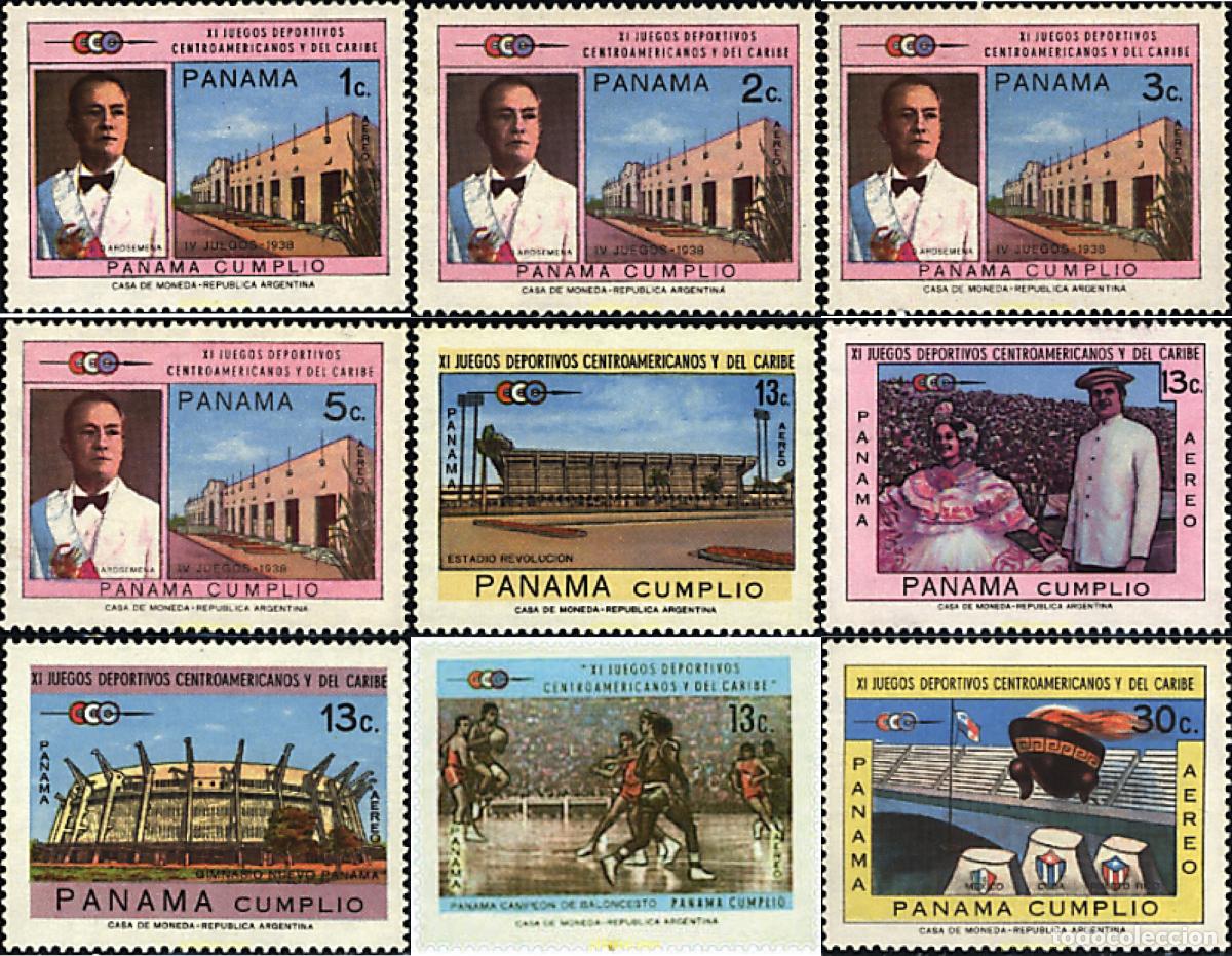 Sellos: 52901 MNH PANAMA 1970 11 JUEGOS DEPORTIVOS CENTROAMERICANOS Y DEL CARIBE