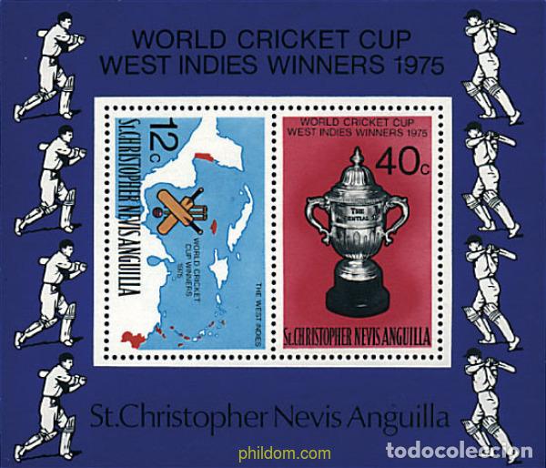 Sellos: 33531 MNH SAN CRISTOBAL-NEVIS-ANGUILLA 1976 COPA DEL MUNDO DE CRICKET