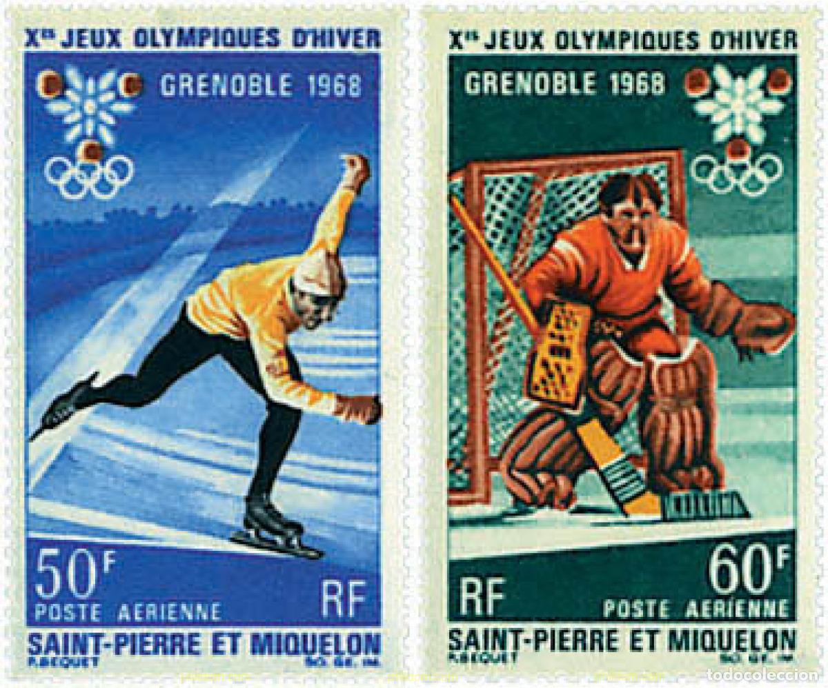 Sellos: 71639 MNH SAN PEDRO Y MIQUELON 1968 10 JUEGOS OLIMPICOS INVIERNO GRENOBLE 1968