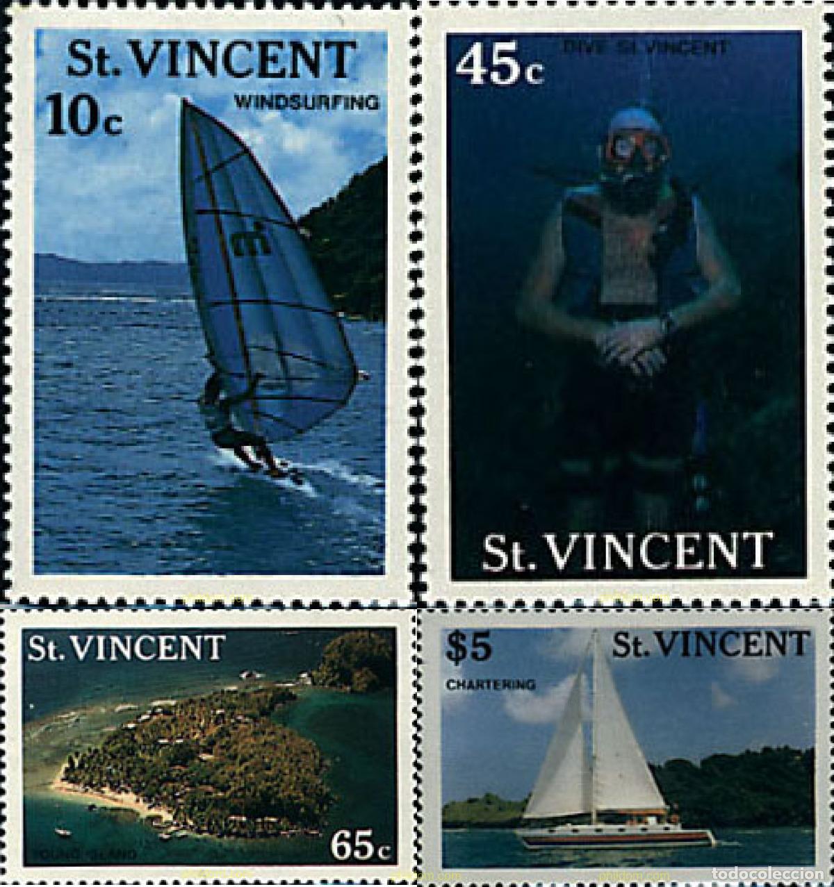 Sellos: 27026 MNH SAN VICENTE 1988 DEPORTES NAUTICOS