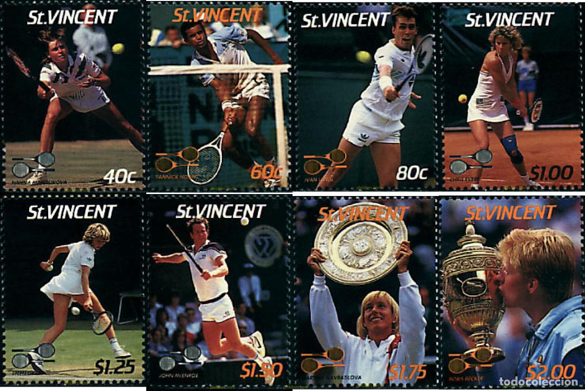 Sellos: 49853 MNH SAN VICENTE 1987 TORNEO INTERNACIONAL DE TENIS EN WIMBLEDON