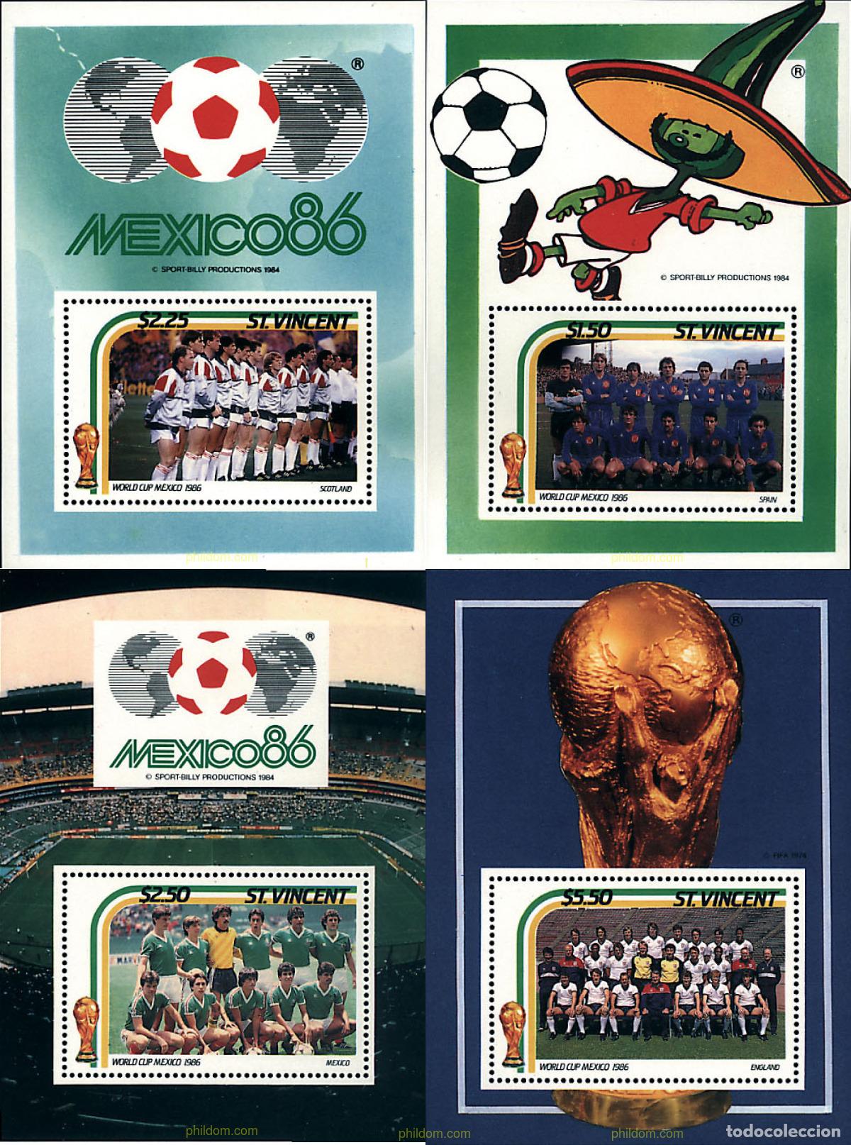 Sellos: 32001 MNH SAN VICENTE 1986 COPA DEL MUNDO DE FUTBOL. MEXICO-86
