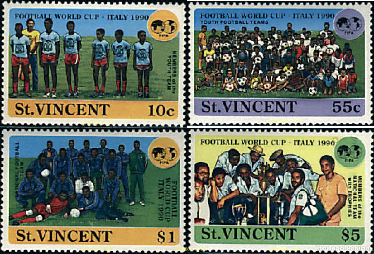 Sellos: 68074 MNH SAN VICENTE 1989 COPA DEL MUNDO DE FUTBOL. ITALIA-90
