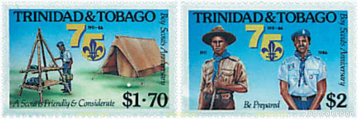 Sellos: 38809 MNH TRINIDAD Y TOBAGO 1986 75 ANIVERSARIO DEL ESCULTISMO EN TRINIDAD