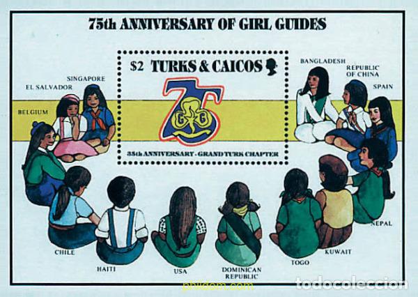 Sellos: 41033 MNH TURKS Y CAICOS 1985 75 ANIVERSARIO DEL ESCULTISMO FEMENINO