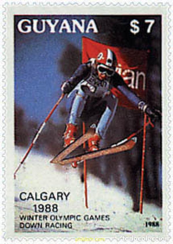 Stamps: 70922 MNH GUYANA 1988 15 JUEGOS OLIMPICOS INVIERNO CALGARY 1988