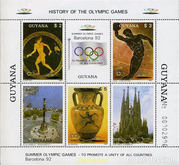 Sellos: 213445 MNH GUYANA 1987 24 JUEGOS OLIMPICOS VERANO SEUL 1988